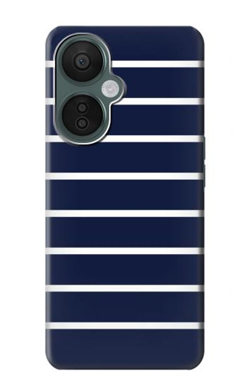 S2767 Navy White Striped Case Cover Custodia per OnePlus Nord CE 3 Lite, Nord N30 5G