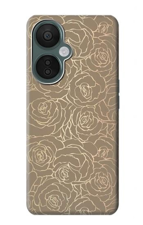 S3466 Gold Rose Pattern Case Cover Custodia per OnePlus Nord CE 3 Lite, Nord N30 5G