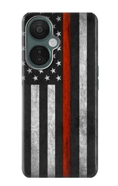 S3472 Firefighter Thin Red Line Flag Case Cover Custodia per OnePlus Nord CE 3 Lite, Nord N30 5G