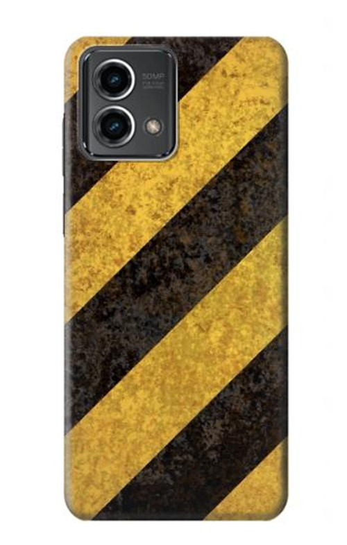 S2231 Yellow and Black Line Hazard Striped Case Cover Custodia per Motorola Moto G Stylus 5G (2023)