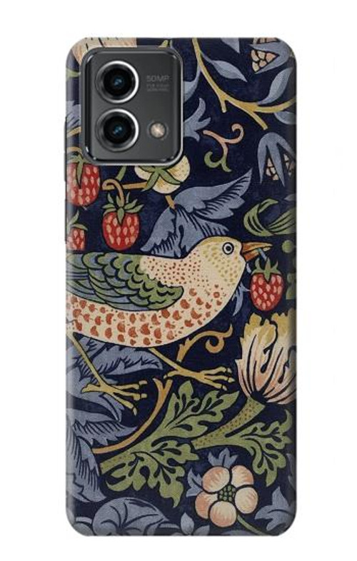 S3791 William Morris Strawberry Thief Fabric Case Cover Custodia per Motorola Moto G Stylus 5G (2023)