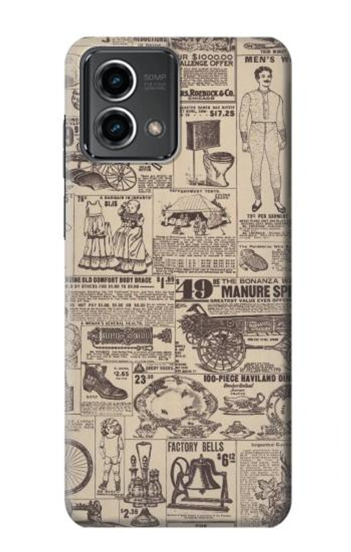 S3819 Retro Vintage Paper Case Cover Custodia per Motorola Moto G Stylus 5G (2023)