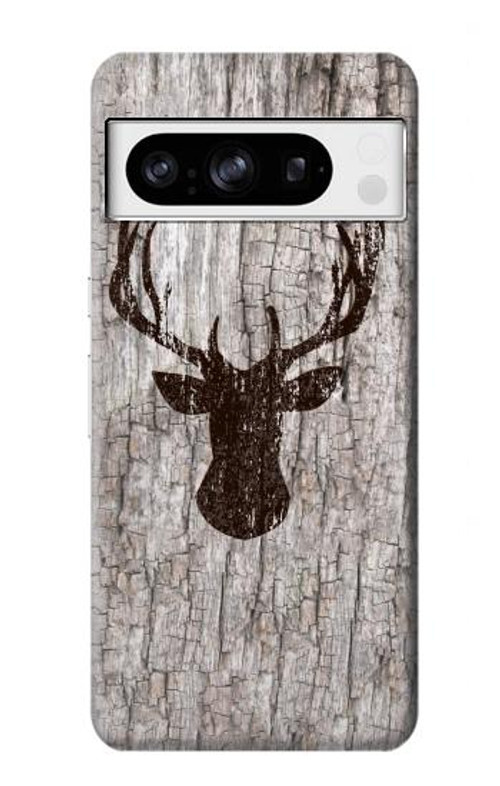 S2505 Reindeer Head Old Wood Texture Graphic Case Cover Custodia per Google Pixel 8 pro