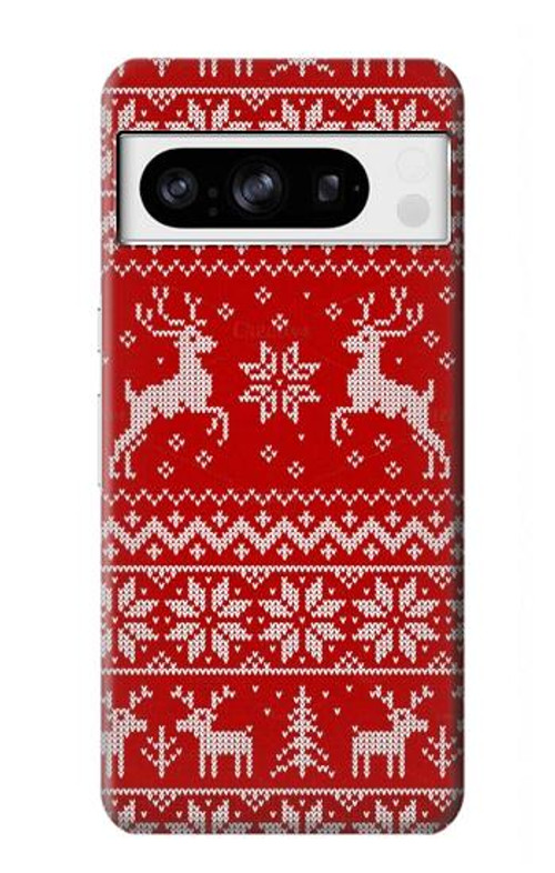 S2835 Christmas Reindeer Knitted Pattern Case Cover Custodia per Google Pixel 8 pro