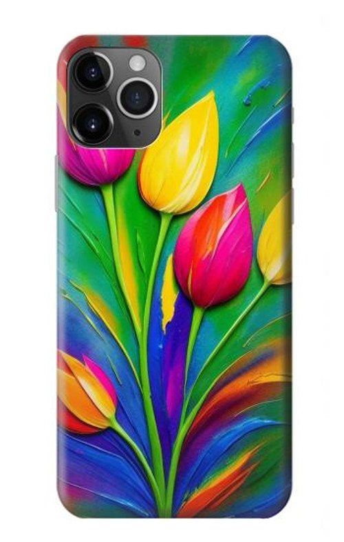 S3926 Colorful Tulip Oil Painting Case Cover Custodia per iPhone 11 Pro Max