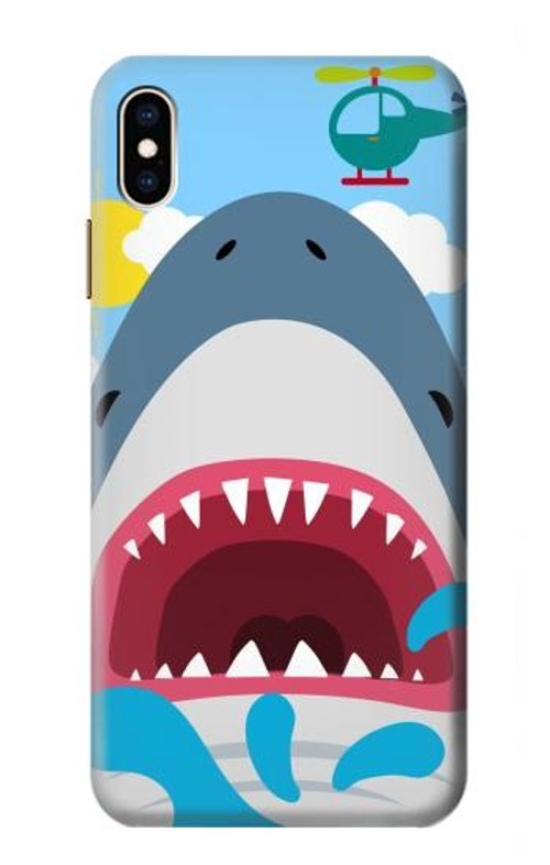 S3947 Shark Helicopter Cartoon Case Cover Custodia per iPhone XS Max