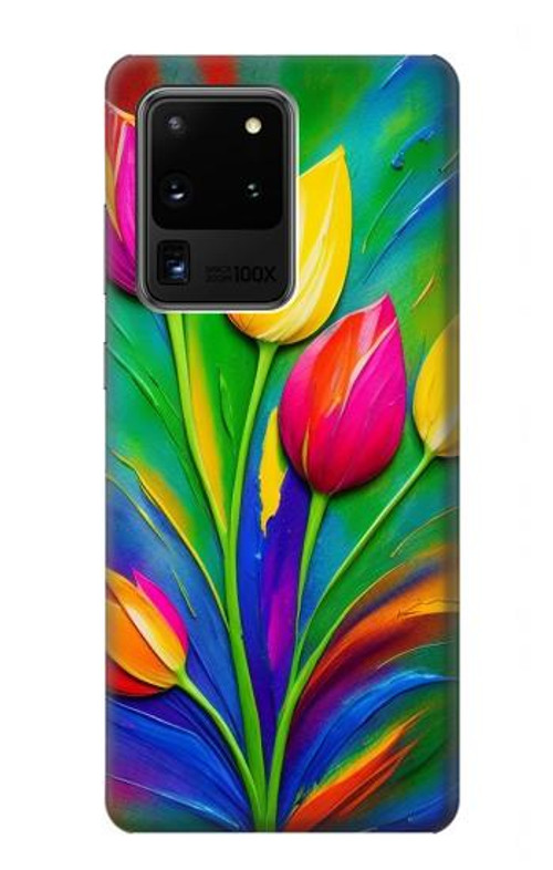 S3926 Colorful Tulip Oil Painting Case Cover Custodia per Samsung Galaxy S20 Ultra