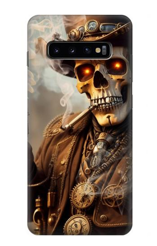 S3949 Steampunk Skull Smoking Case Cover Custodia per Samsung Galaxy S10 Plus