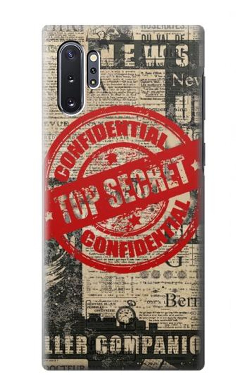 S3937 Text Top Secret Art Vintage Case Cover Custodia per Samsung Galaxy Note 10 Plus