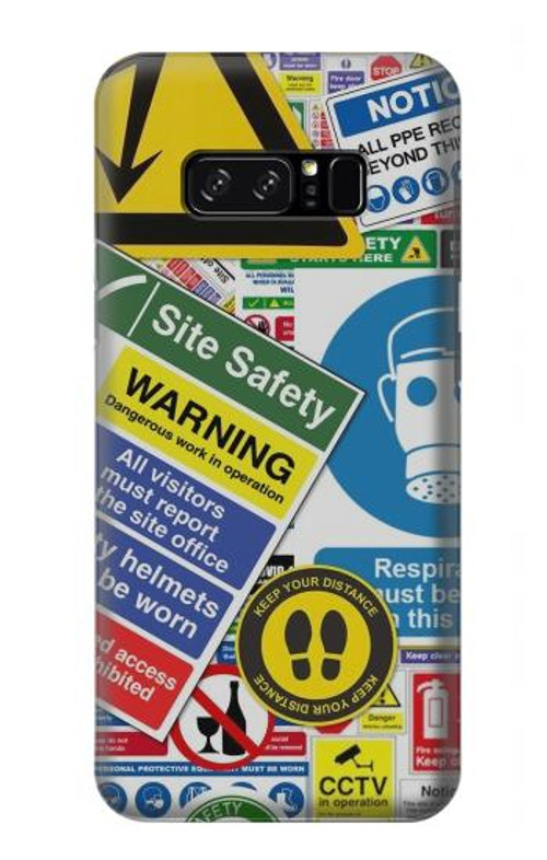 S3960 Safety Signs Sticker Collage Case Cover Custodia per Note 8 Samsung Galaxy Note8