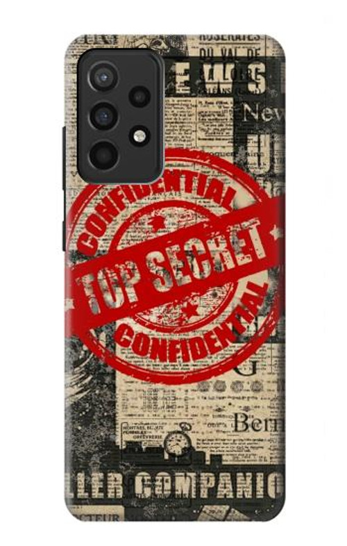 S3937 Text Top Secret Art Vintage Case Cover Custodia per Samsung Galaxy A52, Galaxy A52 5G