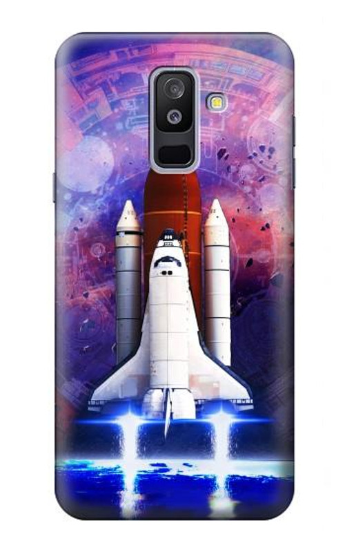 S3913 Colorful Nebula Space Shuttle Case Cover Custodia per Samsung Galaxy A6+ (2018), J8 Plus 2018, A6 Plus 2018