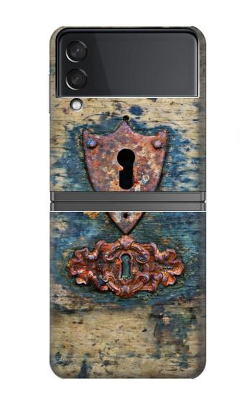 S3955 Vintage Keyhole Weather Door Case Cover Custodia per Samsung Galaxy Z Flip 4