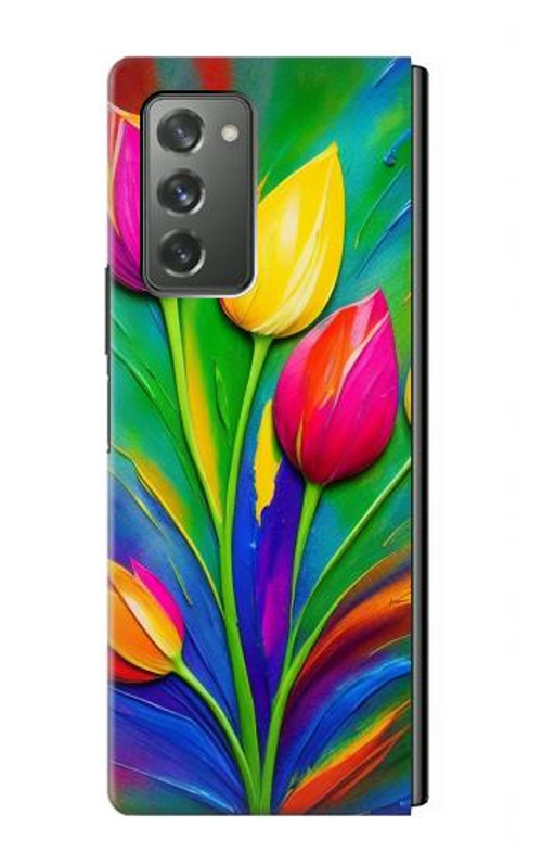 S3926 Colorful Tulip Oil Painting Case Cover Custodia per Samsung Galaxy Z Fold2 5G