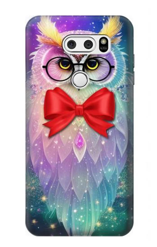 S3934 Fantasy Nerd Owl Case Cover Custodia per LG V30, LG V30 Plus, LG V30S ThinQ, LG V35, LG V35 ThinQ