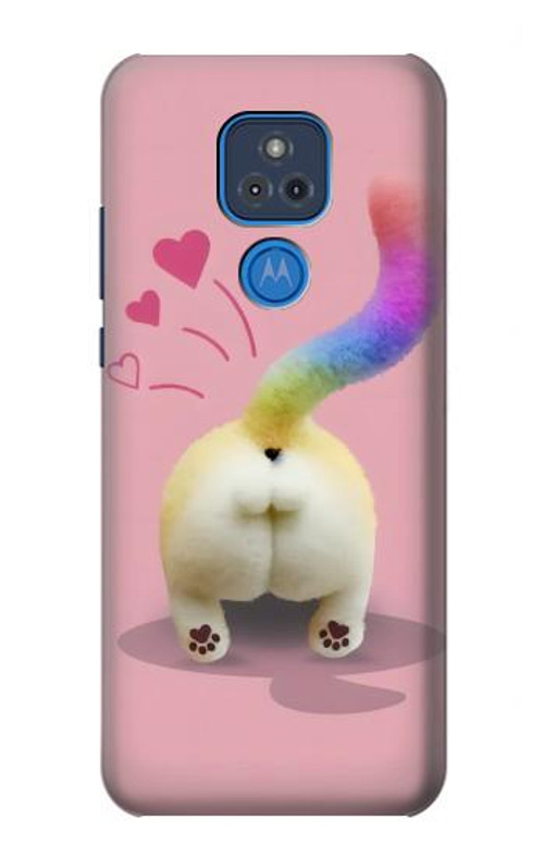 S3923 Cat Bottom Rainbow Tail Case Cover Custodia per Motorola Moto G Play (2021)