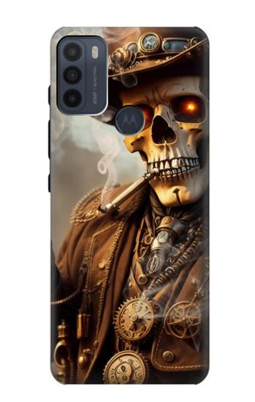 S3949 Steampunk Skull Smoking Case Cover Custodia per Motorola Moto G50