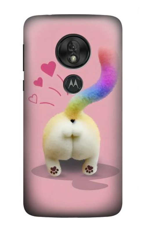 S3923 Cat Bottom Rainbow Tail Case Cover Custodia per Motorola Moto G7 Play