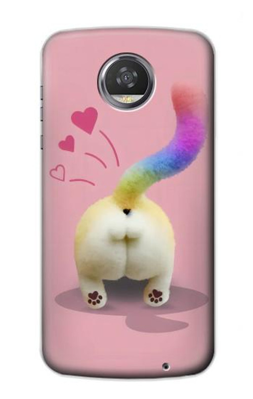 S3923 Cat Bottom Rainbow Tail Case Cover Custodia per Motorola Moto Z2 Play, Z2 Force