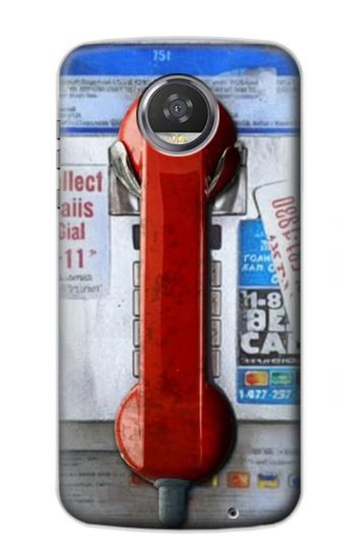 S3925 Collage Vintage Pay Phone Case Cover Custodia per Motorola Moto Z2 Play, Z2 Force