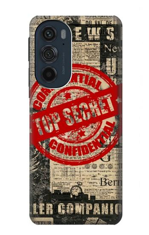 S3937 Text Top Secret Art Vintage Case Cover Custodia per Motorola Edge 30 Pro