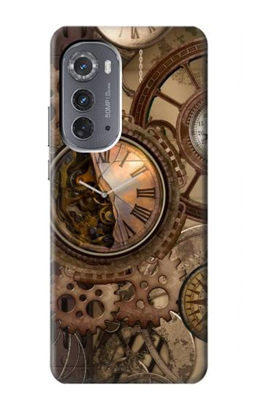 S3927 Compass Clock Gage Steampunk Case Cover Custodia per Motorola Edge (2022)