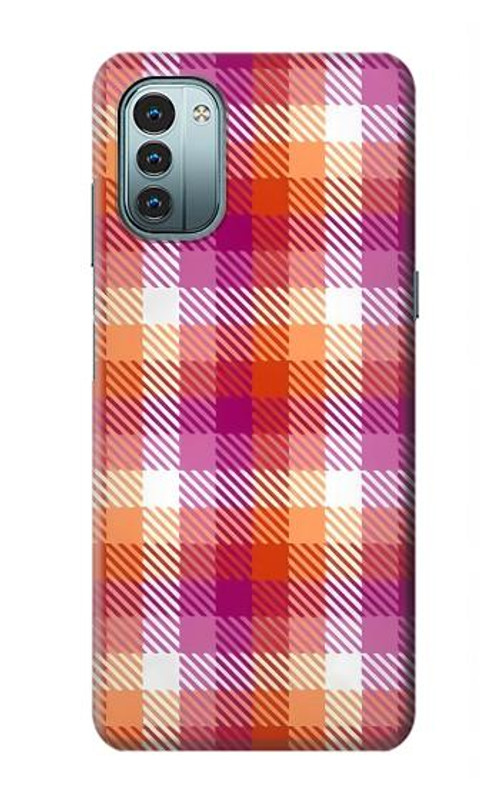 S3941 LGBT Lesbian Pride Flag Plaid Case Cover Custodia per Nokia G11, G21