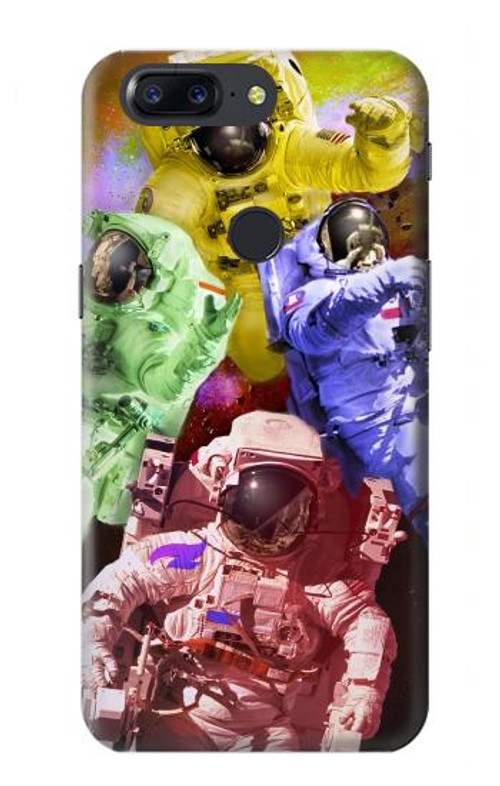 S3914 Colorful Nebula Astronaut Suit Galaxy Case Cover Custodia per OnePlus 5T