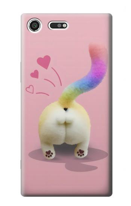 S3923 Cat Bottom Rainbow Tail Case Cover Custodia per Sony Xperia XZ Premium