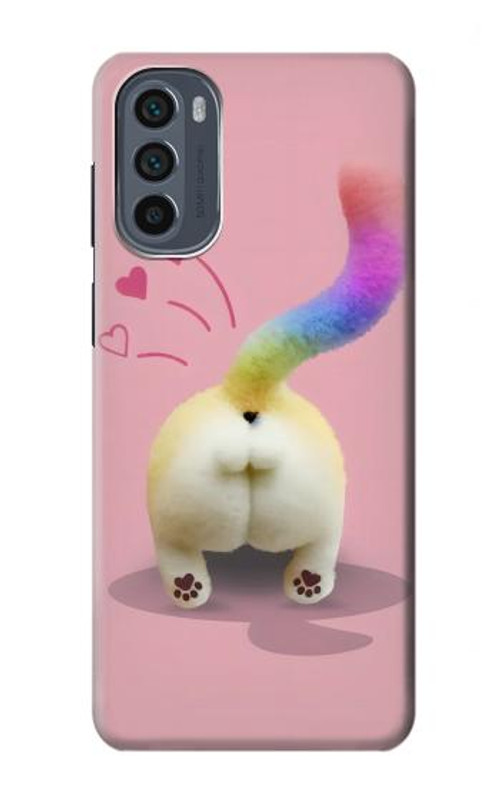 S3923 Cat Bottom Rainbow Tail Case Cover Custodia per Motorola Moto G62 5G