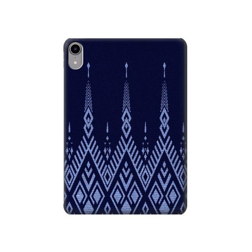 S3950 Textile Thai Blue Pattern Case Cover Custodia per iPad mini 6, iPad mini (2021)