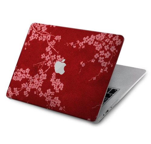 S3817 Red Floral Cherry blossom Pattern Case Cover Custodia per MacBook Air 15″ (2023,2024,2025) - A2941, A3114, A3241