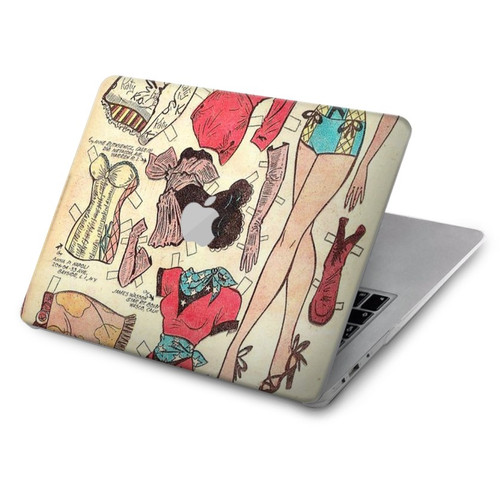 S3820 Vintage Cowgirl Fashion Paper Doll Case Cover Custodia per MacBook Air 15″ (2023,2024,2025) - A2941, A3114, A3241