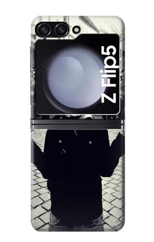 S1108 Skull Mask Man Protester Case Cover Custodia per Samsung Galaxy Z Flip 5 S1108 Skull Mask Man Protester Case Cover Custodia per Samsung Galaxy Z Flip 5