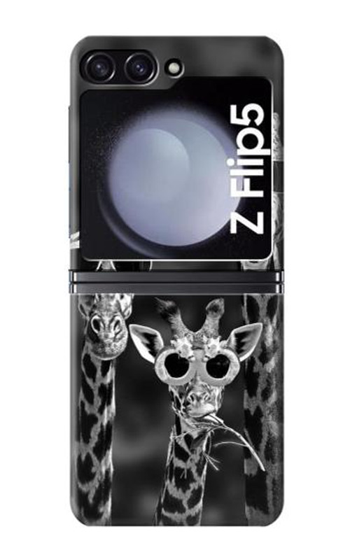 S2327 Giraffes With Sunglasses Case Cover Custodia per Samsung Galaxy Z Flip 5 S2327 Giraffes With Sunglasses Case Cover Custodia per Samsung Galaxy Z Flip 5