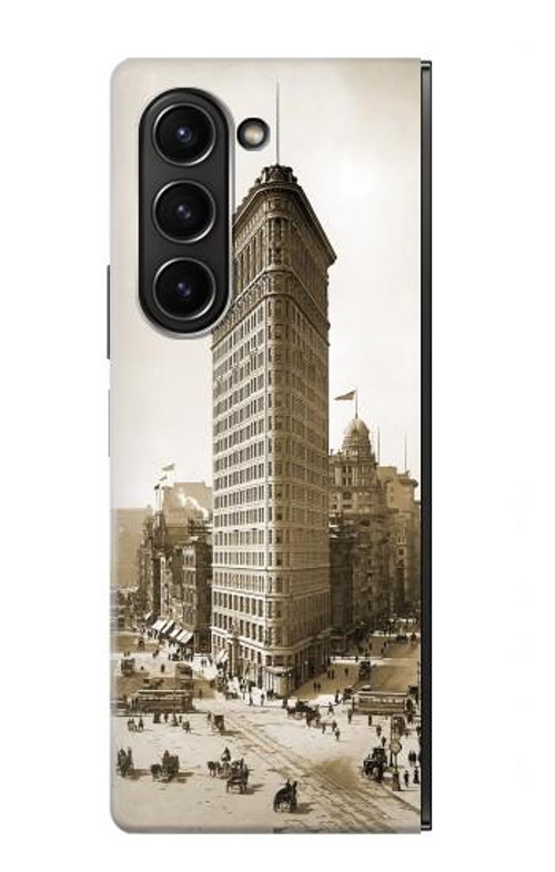 S3046 Old New York Flatiron Building Case Cover Custodia per Samsung Galaxy Z Fold 5 S3046 Old New York Flatiron Building Case Cover Custodia per Samsung Galaxy Z Fold 5