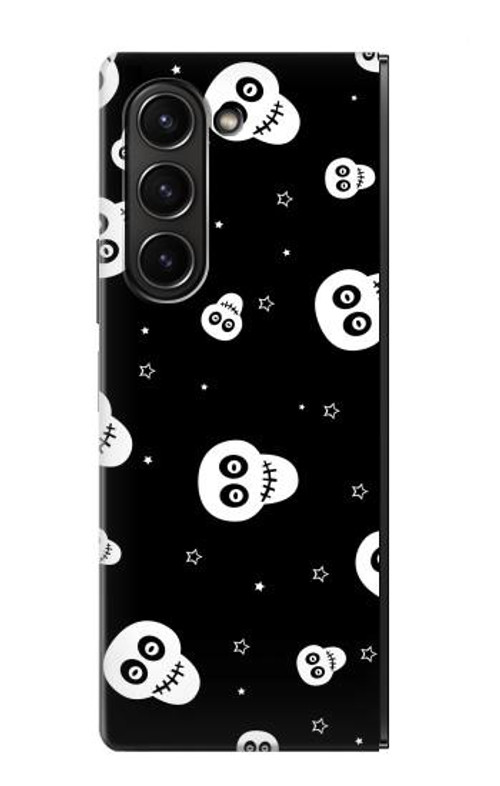 S3261 Smile Skull Halloween Pattern Case Cover Custodia per Samsung Galaxy Z Fold 5