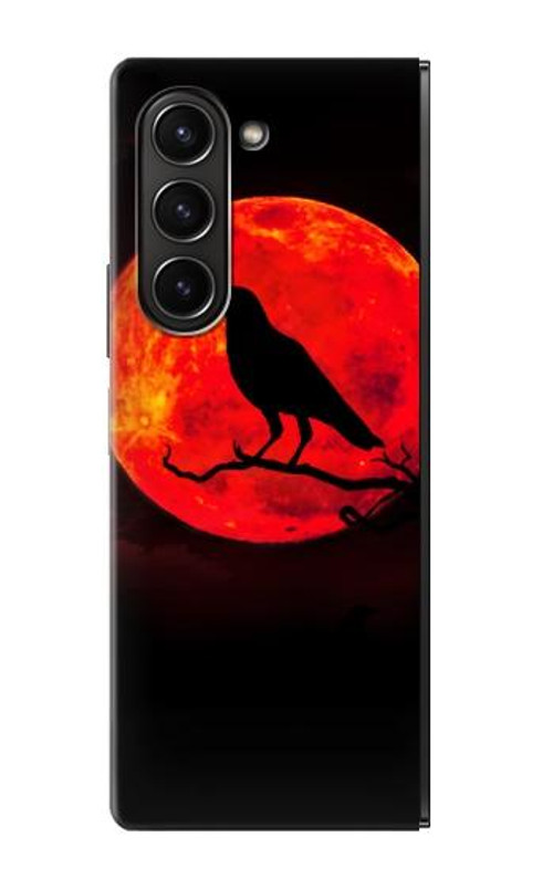 S3328 Crow Red Moon Case Cover Custodia per Samsung Galaxy Z Fold 5