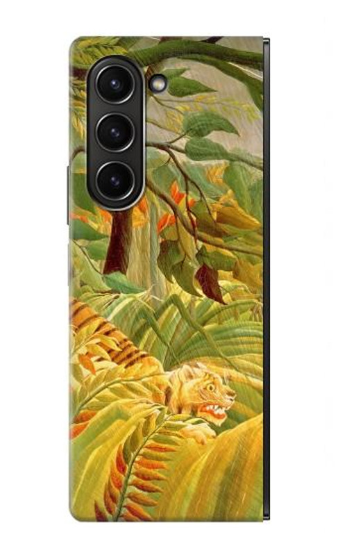 S3344 Henri Rousseau Tiger in a Tropical Storm Case Cover Custodia per Samsung Galaxy Z Fold 5