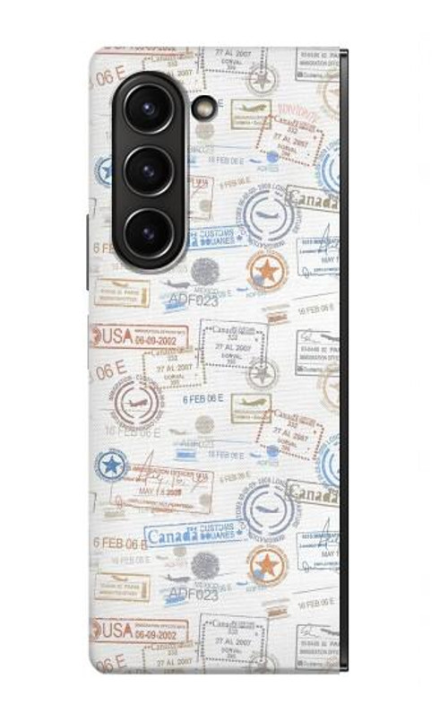 S3903 Travel Stamps Case Cover Custodia per Samsung Galaxy Z Fold 5