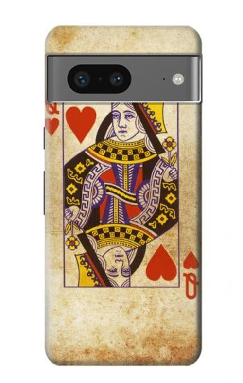S2833 Poker Card Queen Hearts Case Cover Custodia per Google Pixel 7a S2833 Poker Card Queen Hearts Case Cover Custodia per Google Pixel 7a