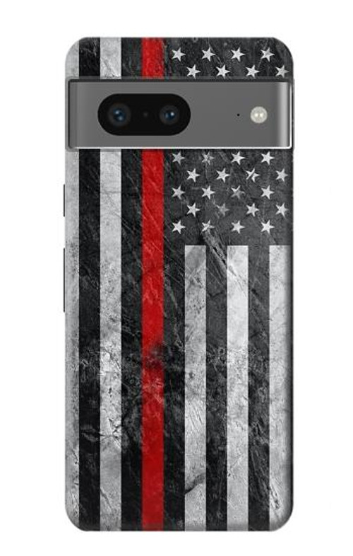 S3687 Firefighter Thin Red Line American Flag Case Cover Custodia per Google Pixel 7a