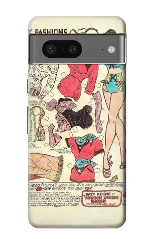 S3820 Vintage Cowgirl Fashion Paper Doll Case Cover Custodia per Google Pixel 7a