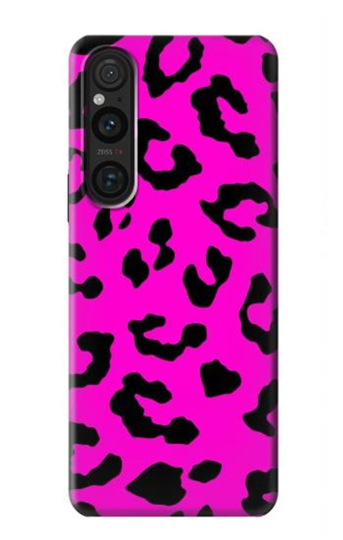 S1850 Pink Leopard Pattern Case Cover Custodia per Sony Xperia 1 V S1850 Pink Leopard Pattern Case Cover Custodia per Sony Xperia 1 V