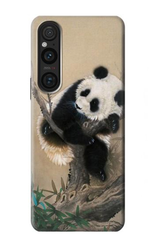 S2210 Panda Fluffy Art Painting Case Cover Custodia per Sony Xperia 1 V S2210 Panda Fluffy Art Painting Case Cover Custodia per Sony Xperia 1 V