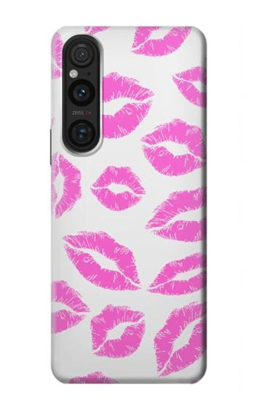 S2214 Pink Lips Kisses Case Cover Custodia per Sony Xperia 1 V S2214 Pink Lips Kisses Case Cover Custodia per Sony Xperia 1 V
