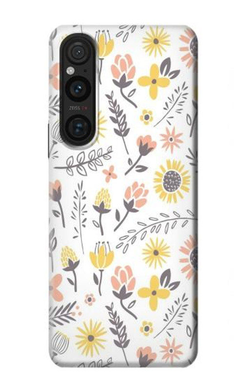 S2354 Pastel Flowers Pattern Case Cover Custodia per Sony Xperia 1 V S2354 Pastel Flowers Pattern Case Cover Custodia per Sony Xperia 1 V