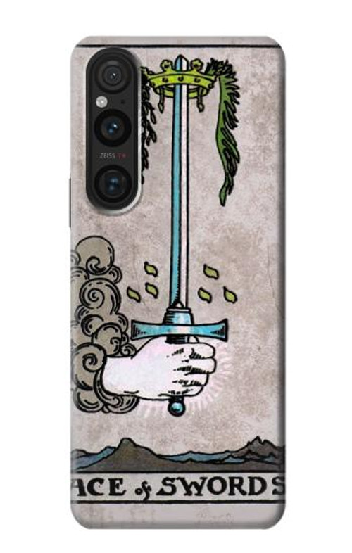 S2482 Tarot Card Ace of Swords Case Cover Custodia per Sony Xperia 1 V S2482 Tarot Card Ace of Swords Case Cover Custodia per Sony Xperia 1 V