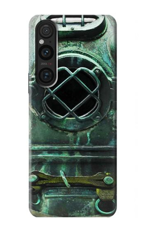 S2632 Antique Vintage Deep Sea Diver Helmet Case Cover Custodia per Sony Xperia 1 V