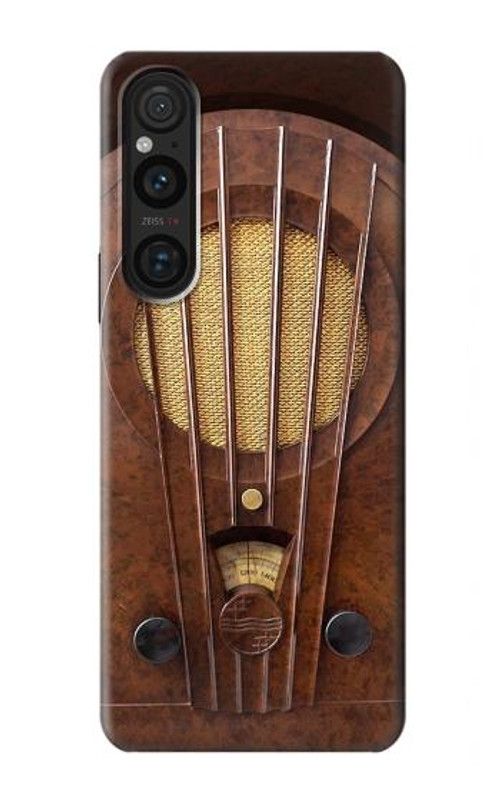 S2655 Vintage Bakelite Deco Radio Case Cover Custodia per Sony Xperia 1 V S2655 Vintage Bakelite Deco Radio Case Cover Custodia per Sony Xperia 1 V
